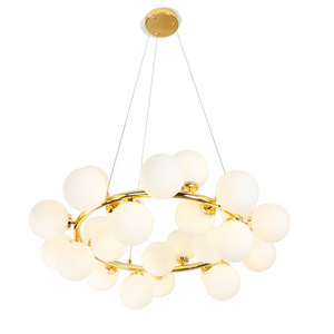 Minimaliste Salon Chambre Hôtel Décoratif Suspension Lampe Nordique Boule De Verre Lustres - Product Image 4