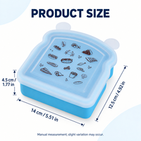 Boîte à sandwich réutilisable en silicone de qualité alimentaire, sans BPA, étanche, flexible, pour le déjeuner des enfants et des adultes