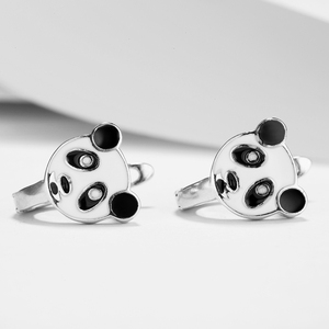 New Ice Bling Clear Diamante Rhinestone Zoo China Panda Bear Head Stud Earrings New Ice Bling Clear Diamante Rhinestone Zoo China Panda Bear Head Stud Earrings