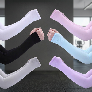 Manchons de bras unisexes anti-UV, protection solaire, rafraîchissants, pour cyclisme, course à pied, pêche, sports, blanc, noir, rose, bleu, gris, violet - Product Image 2