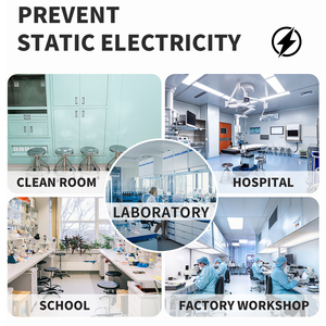 เก้าอี้ป้องกันไฟฟ้าสถิตย์ ESD สำหรับห้องปฏิบัติการ ทรงกลม ทำจากโพลียูรีเทน โฟม PU ออกแบบตามหลักสรีรศาสตร์ ปรับความสูงได้ มีพนักพิง หมุนได้ มีวงแหวนรองเท้าและล้อ - Product Image 6