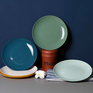 Prix bon marché <span class=keywords><strong>sur</strong></span> l'assiette de couleur unie glaçure assiette de grès de restaurant de bonne qualité pour l'hôtel d'approvisionnement utilisé - Product Image 1