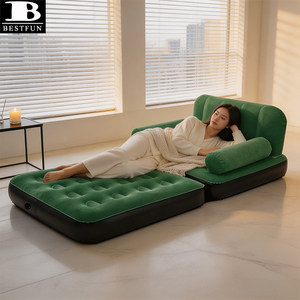 Sofá Cama Inflable Plegable de Lujo, Sillón Inflable Multiusos con Superficie Aterciopelada, Colchón para el Hogar, Camping y Exteriores - Product Image 4