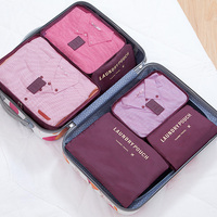 Pochette à linge, logo privé personnalisé, accessoires de voyage, ensemble de cubes d'emballage à compression, 6 pièces, pièces