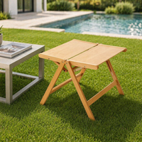 DISHI Klassischer Adirondack Klapptisch Massivholz Outdoor-Gartenmöbel für Camping und Picknick Tragbarer Quadratischer Tisch