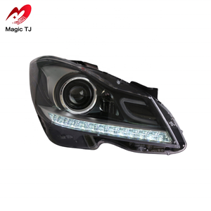 2011-2014 <span class=keywords><strong>Mercedes</strong></span> <span class=keywords><strong>C180</strong></span> C200 C260 <span class=keywords><strong>W204</strong></span> fari a LED aggiornamento 6000k DRL obiettivo del proiettore montaggio LED modificato - Product Image 2