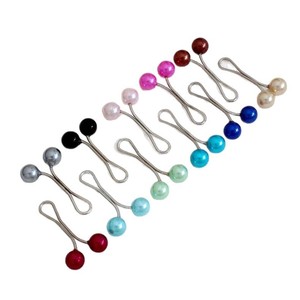 Écharpe en soie perlée croisée pour femmes Clip Turban Pin Broche Cou pour les décorations de fête - Product Image 5