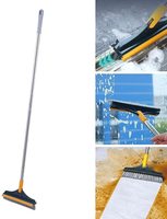 Brosse de nettoyage 2 en 1 en microfibre réglable en forme de V avec manche long pour raclette de sol de cuisine et de salle de bain