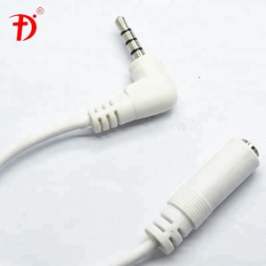 Ángulo recto 3,5mm 4 polos <span class=keywords><strong>cable</strong></span> de <span class=keywords><strong>audio</strong></span> macho a <span class=keywords><strong>hembra</strong></span> <span class=keywords><strong>cable</strong></span> de vídeo en blanco - Product Image 1