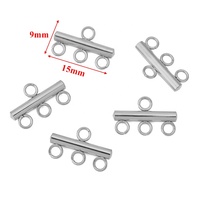 Connecteurs de chaînes pour colliers superposés, fermoirs de bracelets, attaches à 5 boucles, boucles d'oreilles pendantes, fournitures de bijoux DIY