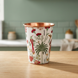 Gobelet de fête réutilisable en verre et métal à motif floral, design bohème pour adultes - Product Image 2