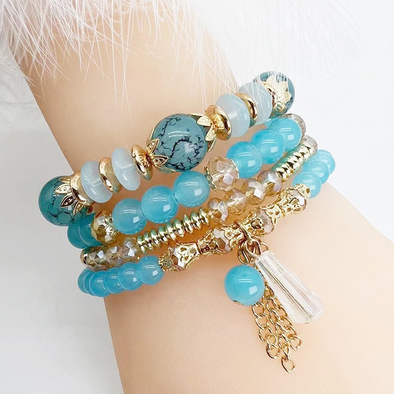 Azusa Sun Boho Beaded Choker Necklace With Starfish | Colorful Beach Jewelry Gift For Women & Girls