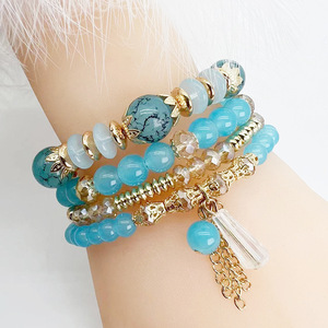 Juego de 4 Pulseras Boho con Cuentas de Cristal en Capas, Juego de Pulseras Elásticas con Cuentas para Mujer y Hombre, Juego de Pulseras de <span class=keywords><strong>Amistad</strong></span> para Regalo - Product Image 3
