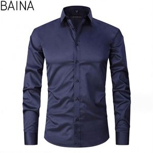 Chemise blanche décontractée 2026 à col montant et manches longues pour homme – Chemises habillées de bureau formelles pour hommes - Product Image 5