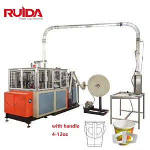 Máquina de fabricación de vasos de papel, línea de producción automática completa, taza de papel de café con mango