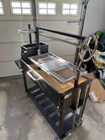Barbecue moderne en acier inoxydable Tagwood, 1 pièce, briques réfractaires, parrilla argentine, construction métallique pour plus de 5 personnes, dispositif de sécurité contre les flammes