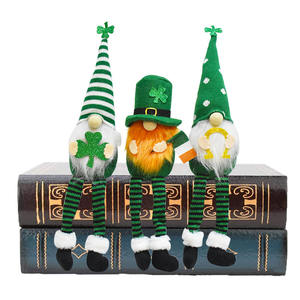 St. Patrick's Day Gnome en peluche poupée elfe <span class=keywords><strong>irlandais</strong></span> trèfle longue jambe sans visage gnomes en peluche Patricks Day maison Table ornements de printemps - Product Image 3