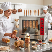 Four à Kurtos Kalacs à température contrôlée - Machine à cuire les gâteaux cheminée électriques pour café et aire de restauration