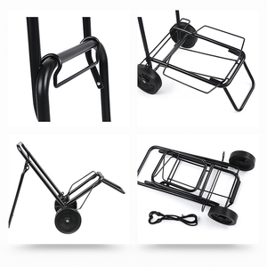 Carrito de compras plegable <span class=keywords><strong>con</strong></span> <span class=keywords><strong>ruedas</strong></span> | Portaequipajes ligero para uso en supermercados, almacenes y comestibles - Product Image 4