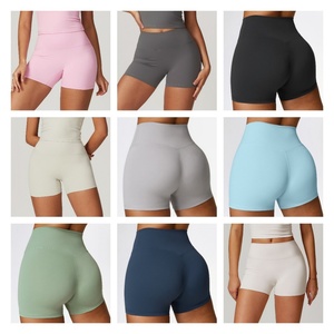 Shorts de sport moulants pour femme, leggings taille haute, pantalon de fitness amincissant, vêtements de gym et yoga, rehausseur de hanches, personnalisé pour la course - Product Image 2