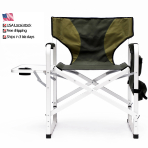 Nueva silla <span class=keywords><strong>plegable</strong></span> de tendencia para exteriores con mesa auxiliar y bolsillos de almacenamiento, silla de jardín para exteriores, muebles para exteriores - Product Image 1