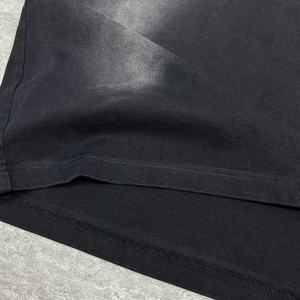 Camiseta Personalizada de Estilo Urbano Informal con Pedrería, Diseño Vintage, Cuello Redondo, Corte Cuadrado, 100% Algodón Lavado, Talla Grande - Product Image 5