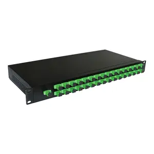 تخفيضات هائلة مخصصة 1X32 1x64 apc upc LC SC 1U 2U وحدة جمع بيانات مركزية خزانة معدنية رف تركيب ألياف بصرية PLC فاصل للبيع