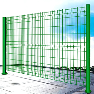 แผงรั้วตาข่ายเชื่อมพีวีซีชุบสังกะสีแบบปรับแต่งได้ - รั้ว 3 มิติ ทนทานต่อสภาพอากาศ พร้อมการสร้างแบบจำลอง 3 มิติ สูง 180 ซม. เสาทรงพีช - Product Image 1