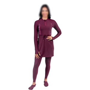 Top Selling <b>Islamic</b> Women Modest Hijab Plus Size Swimwear Fashion Burkinis High Cut Front <b>Print</b> 2-Piece Quick Dry Breathable - Product Image 4