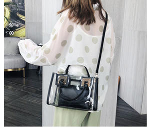 مصمم حقائب الشاطئ النسائية ، حقائب الكتف البلاستيكية الشفافة المعتمدة في الملعب ، المحافظ وحقائب اليد - Product Image 2