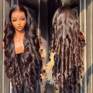 Parrucche Frontali in Pizzo 13x6 con <span class=keywords><strong>Capelli</strong></span> Umani Ondulati, Densità 200%, 26 Pollici, Colore Nero <span class=keywords><strong>Naturale</strong></span>, Parrucca di <span class=keywords><strong>Capelli</strong></span> Umani Ricci per Donne con Baby Hair - Product Image 1