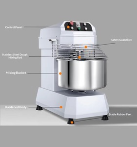 Mélangeur à pâte commercial modèle BH-20L, mélangeur à pâte pour boulangerie, mélangeur à pâte en acier inoxydable, machine à mélanger la pâte - Product Image 3