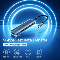 Gadget d'extension tout-en-un pour ordinateur portable Type-C, station d'accueil USB-C 5-en-1, multi-USB, 100W PD pour connexion multiplateforme d'ordinateurs portables