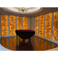 Grande dalle translucide en faux onyx alabastre de style moderne, pierre rétroéclairée pour la décoration de panneaux muraux intérieurs