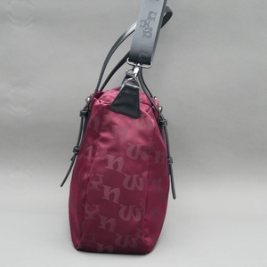Bolso tote con monograma color rojo vino, bolso de hombro de nailon de gran capacidad, correa cruzada extraíble, bolso informal para el trabajo, viajes, uso diario - Product Image 5