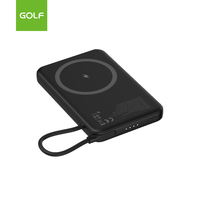 Mini Power Bank Portable avec Câble Intégré, Vente en Gros, LED Universel, OEM, Charge Rapide PD 20W, Power Bank Magnétique Sans Fil 5000mAh
