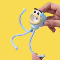Lampe Nuit Créative en Forme de Pieuvre Monstre Amusante avec Articulations Flexibles, Alimentée par Piles Bouton Amovibles