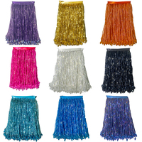 Franges de perles colorées faites à la main, haute couture, glands, perles pendantes, accessoire en dentelle pour robe de danse