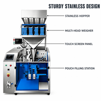Machine d'emballage en sachets pour haricots rouges, haricots noirs, petits pois, avec balance combinée multi-têtes, fonctionnement à haute vitesse et scellage complet