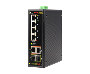 Công nghiệp bền <span class=keywords><strong>PoE</strong></span> chuyển 4x100m 2xgigabit Combo IP40 6KV 64G L2 đơn giản quản lý IEEE 802.3af/ở GWS-IPS31064PFM - Product Image 1