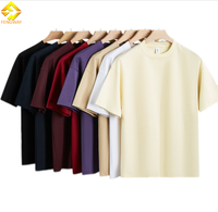 T-shirt de base à col rond de couleur unie en coton mélangé épais 240gsm | Maillot de corps vierge Streetwear essentiel