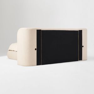 Cama Moderna con Cabecera Tapizada en Lino, Lujosa con Mesita de Noche Integrada, Camas de Madera Sólida para Dormitorio de Villa MV-WE-26 M - Product Image 2