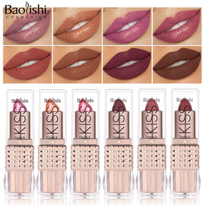 12 colores desnudo mate diamante brillo lápiz labial resistente al agua de larga duración Rosa brillo terciopelo textura brillo de labios maquillaje de lujo - Product Image 4