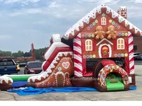 Glissière gonflable de maison de rebond de bonbons commerciaux de glissière gonflable de pain d'épice de Noël pour la location de partie