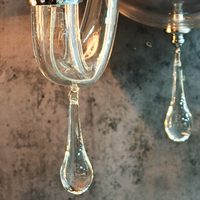Applique murale moderne à 2 lumières en verre soufflé à la main avec abat-jour en lin et base chromée pour la décoration de villa, chambre et salon