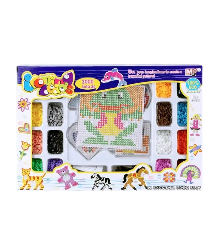 Produk Penjualan Laris Diy Manik-manik Hama Mainan Edukasi Montessori Manik-manik Sekering Pegboard Manik-manik Perler 5Mm untuk Anak-anak