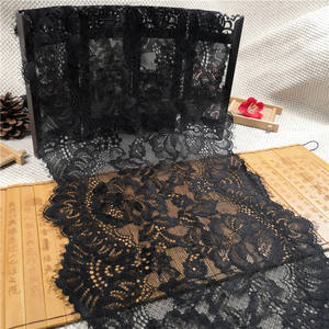 Adorno de encaje elástico para pestañas, accesorio para ropa, decoración, encaje ancho, 2 colores, negro, 25cm de ancho - Product Image 6