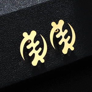 Acero inoxidable Ankh Adinkra Símbolo africano Pendientes Gye Nyame Horus Ojo Pendientes Joyería étnica - Product Image 4