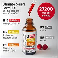 OEM 60ml Gouttes liquides de complexe de vitamine B saveur fraise Complément nutritionnel quotidien