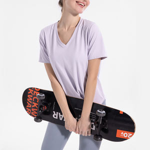 Camiseta grande para deportes al aire libre de secado rápido para <span class=keywords><strong>mujer</strong></span> Fat Sister 100kg Yoga Top Running Fitness Yoga manga corta - Product Image 6